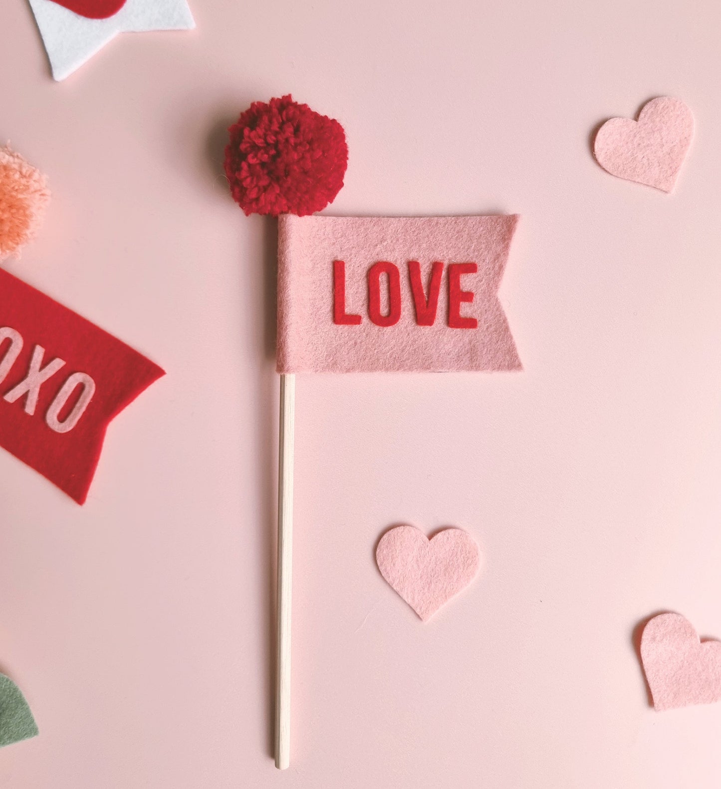 Valentines Day Pennant/Flag Wand ~ Love