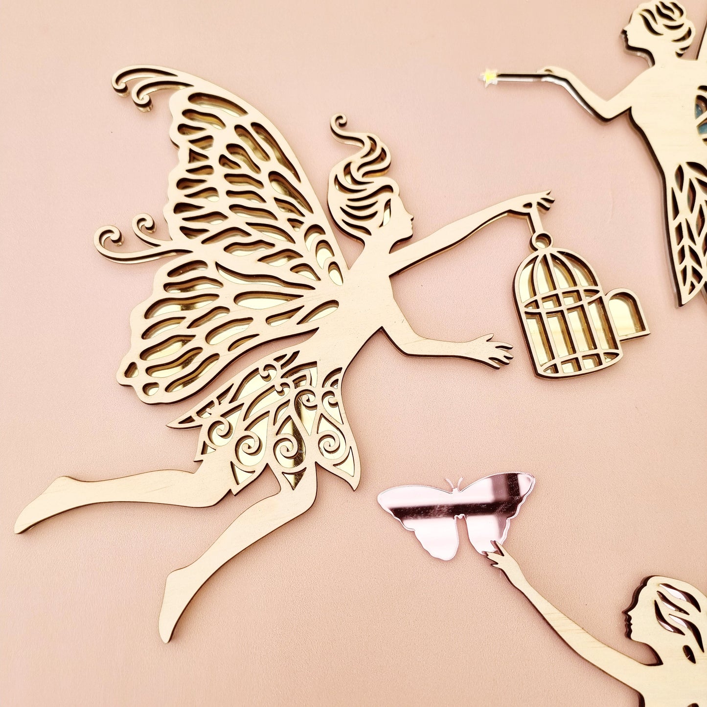 Wood and acrylic Fairies ~ 3 Designs