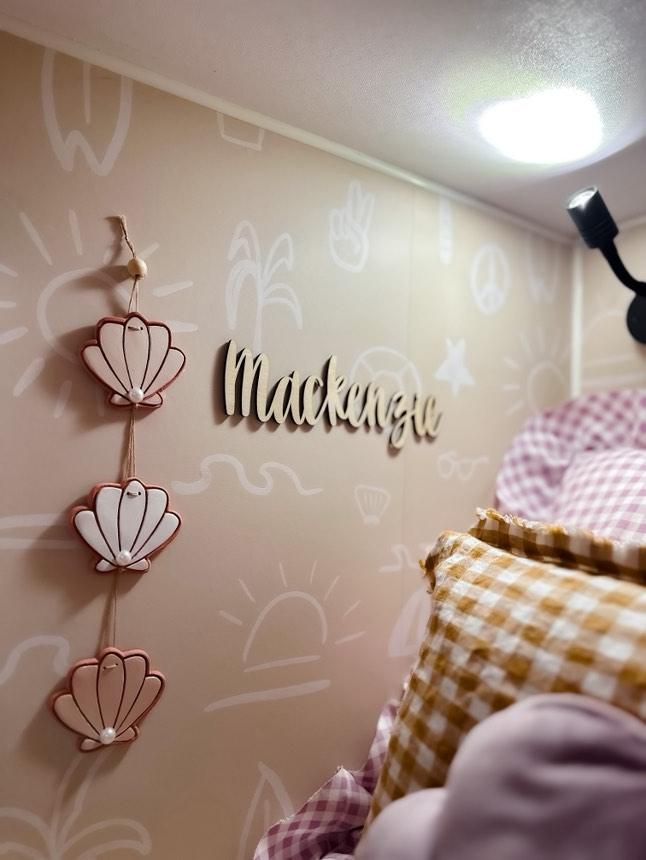 Small Wooden Script Name Wall Plaque