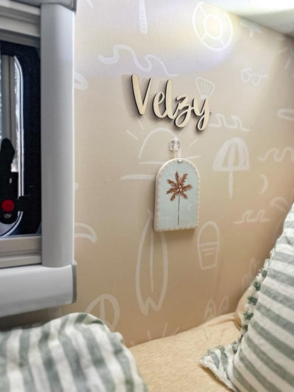 Small Wooden Script Name Wall Plaque